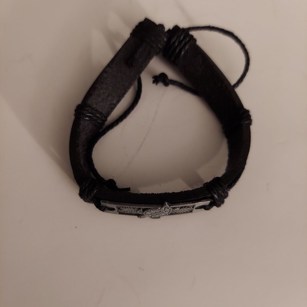 Men's Simple Vintage Turtle Head Handmade Faux Leather Bracelet - Picture 5 of 6